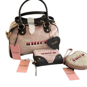 **WEEKLY SPECIAL** Juicy Couture 3 Piece Retro Vibe Velour Bag Bundle - NWT